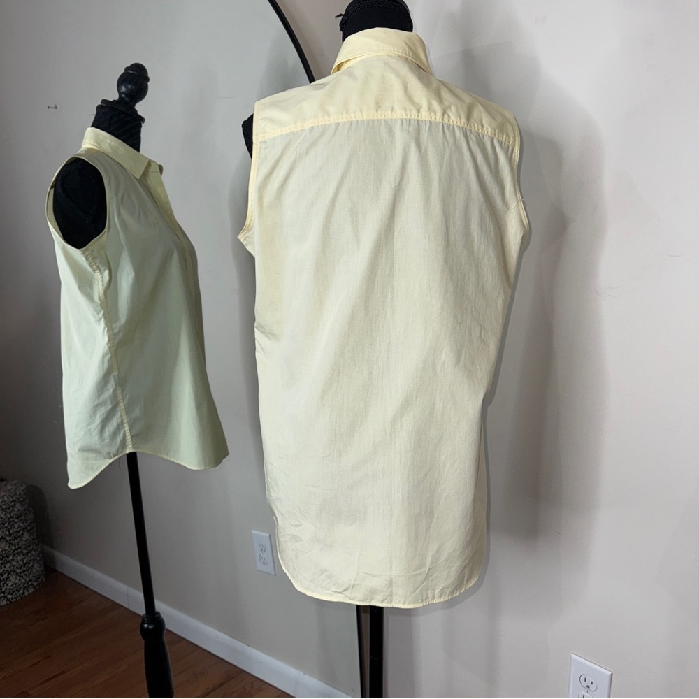 Ralph Lauren Sport Butter Yellow Sleeveless Button Down Shirt Size 10 - Picture 2 of 5